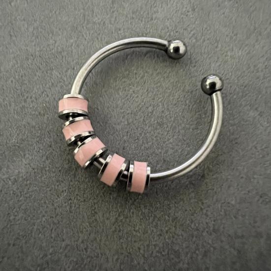 Открытое кольцо, регулируемое тонкое мастерство, облегчение беспокойства, с эмалированной бусиной, украшение для открытия, аксессуар унисекс