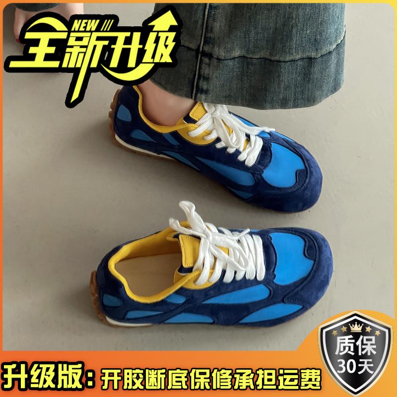 Цветовая гамма, шнуровка, обувь «Форрест Гамп», женская мода, универсальная, ретро, лето 2025, новинка, простые спортивные туфли на платформе, обувь на мягкой подошве