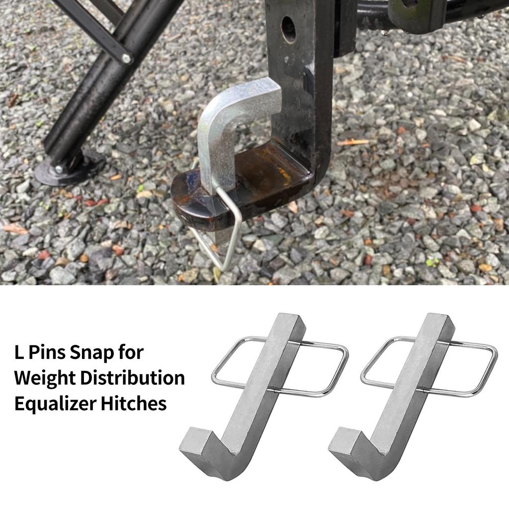 2 PCS Premium Snap L-Pins Snap for Weight Distribution Hitches, 1/4” x 1 3/4” L-Pins with Integrated