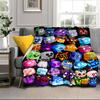 Colorful Cube Creatures Blanket Flannel Blanket for bed, sofa, Camping, Hiking, Picnic Essentials, gift for family Fan gifts