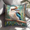 1 блестящая наволочка с попугаем - Цветная птица с перьями на ветке, Полиэстер, Машинная стирка, На молнии, 18x18 дюймов