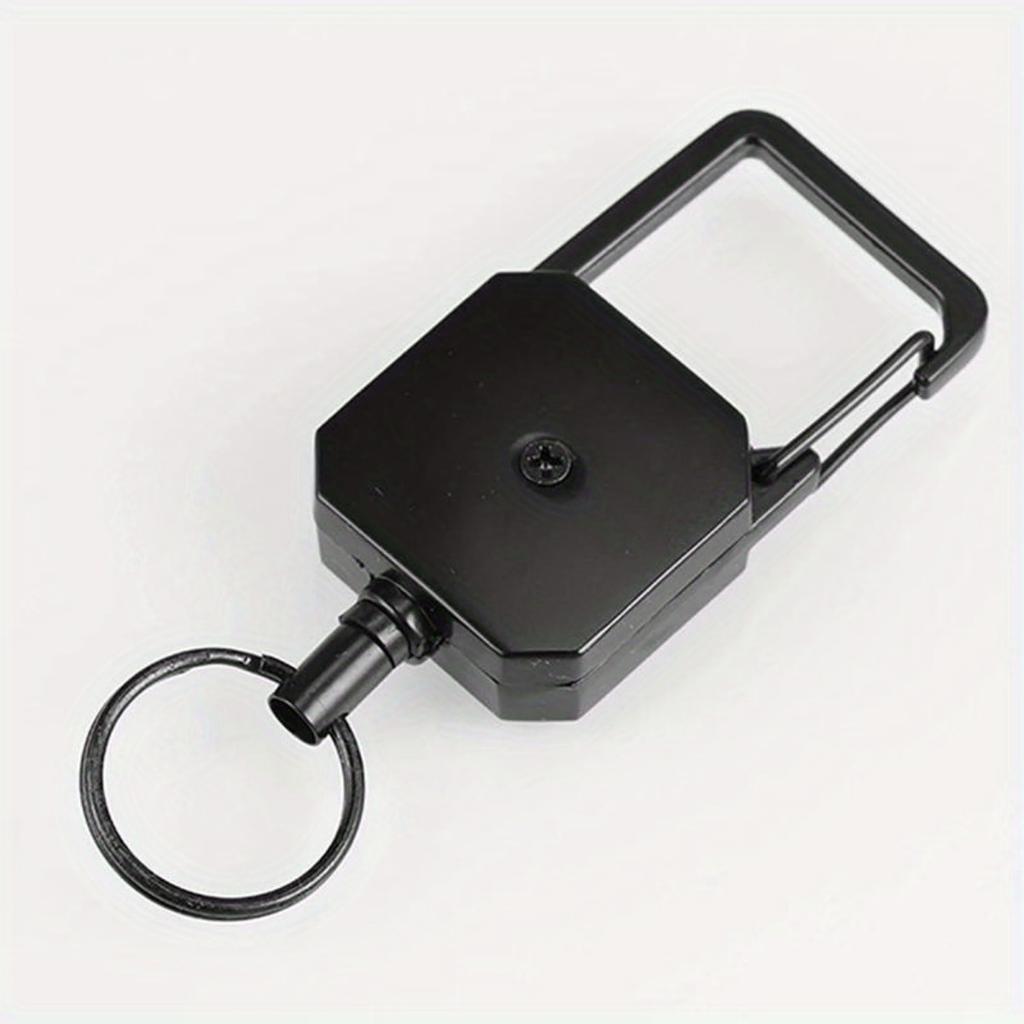 Выдвижной брелок для ключей, уличный карабин, стальной трос, высокопрочный держатель для бейджа, D-тип, анти-потеря, легко вытягивается, пряжка, брелок
