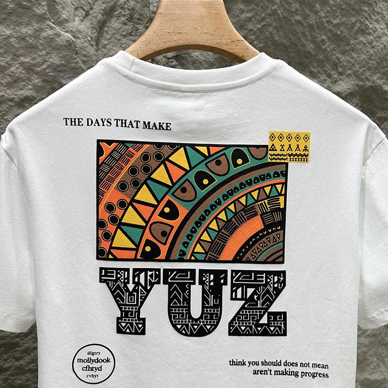 Мужская футболка Летняя Тонкая Американская Футболка с Коротким Рукавом Повседневный Топ с Круглым Вырезом