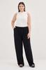 Women's Style Plus Size Pants Straight Cut Trousers With Waist Tie