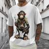 Summer Men's Short Sleeve T-shirt Emotional Monkey Print Funny Sublimation Loose Fit T-shirt For Men Cute Animal Stylish Men Top