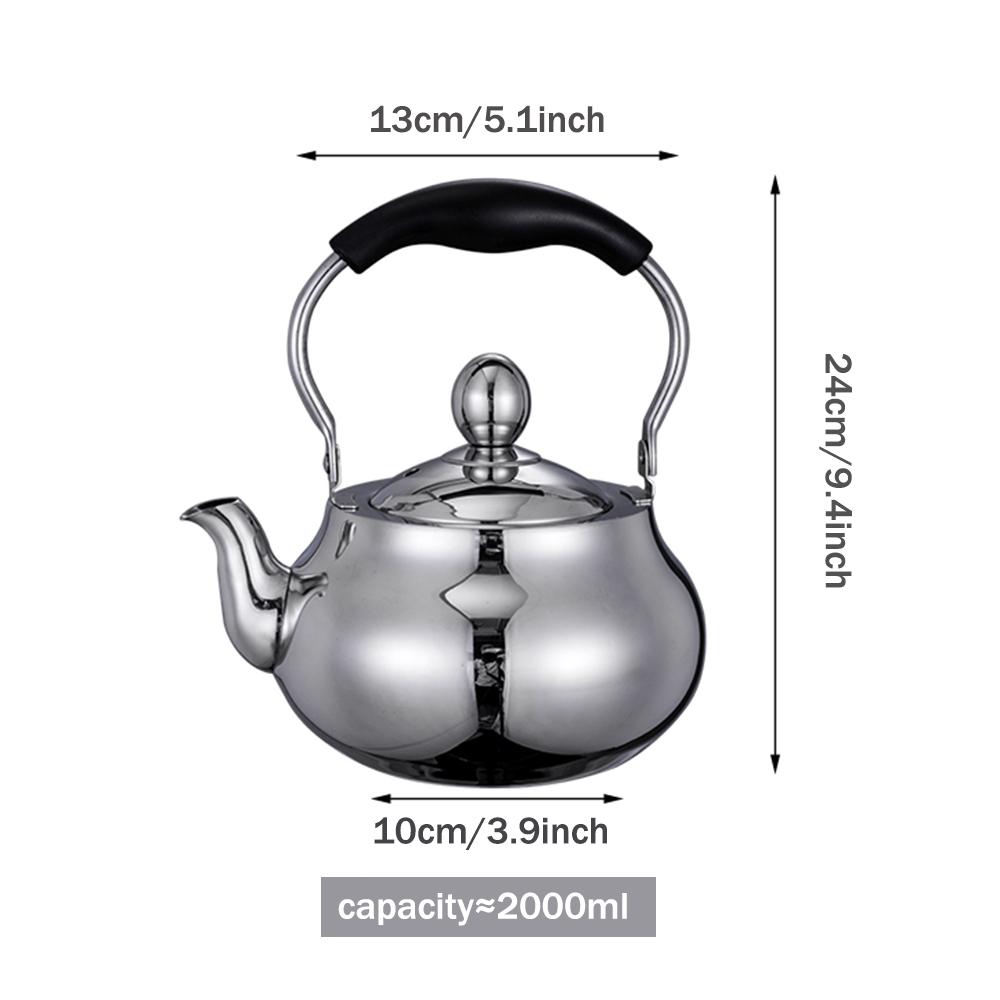 Чайник из нержавеющей стали 304, домашний чайник для заваривания чая с фильтром, утолщенный чайник для кипячения воды в форме барабана, 1,5 л/2,0 л/2,5 л