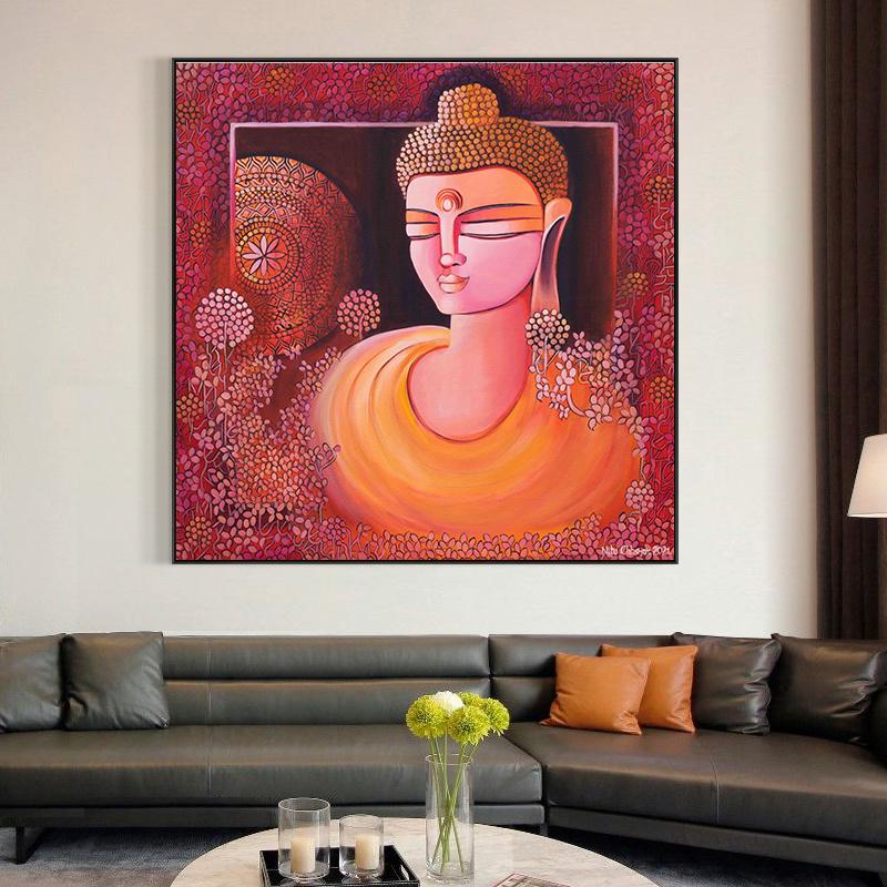 Абстрактная настенная живопись Будды Шакьямуни, религиозный буддизм, холст, живопись, индуистские художественные постеры и принты для гостиной, домашний декор