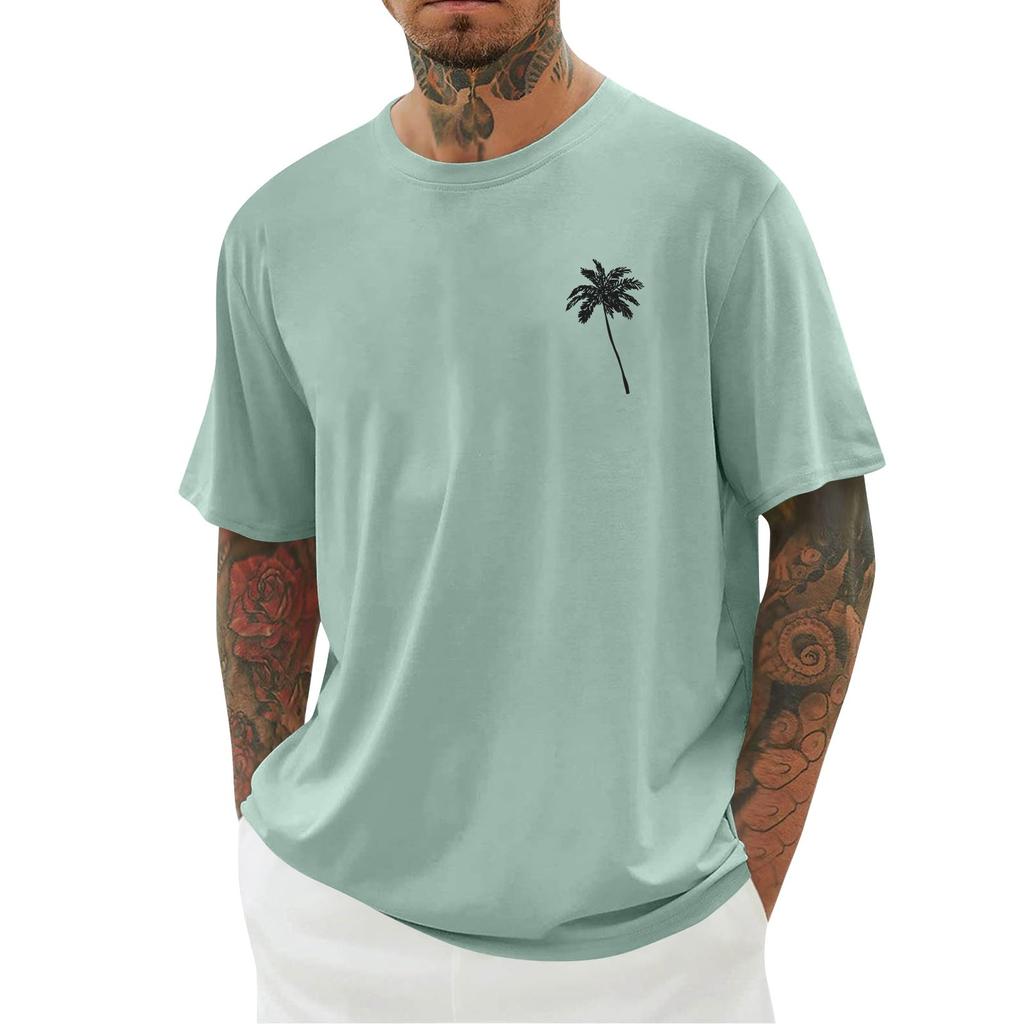Men's Hawaii Printed T-Shirt Men's Loose Casual Short Sleeve Top