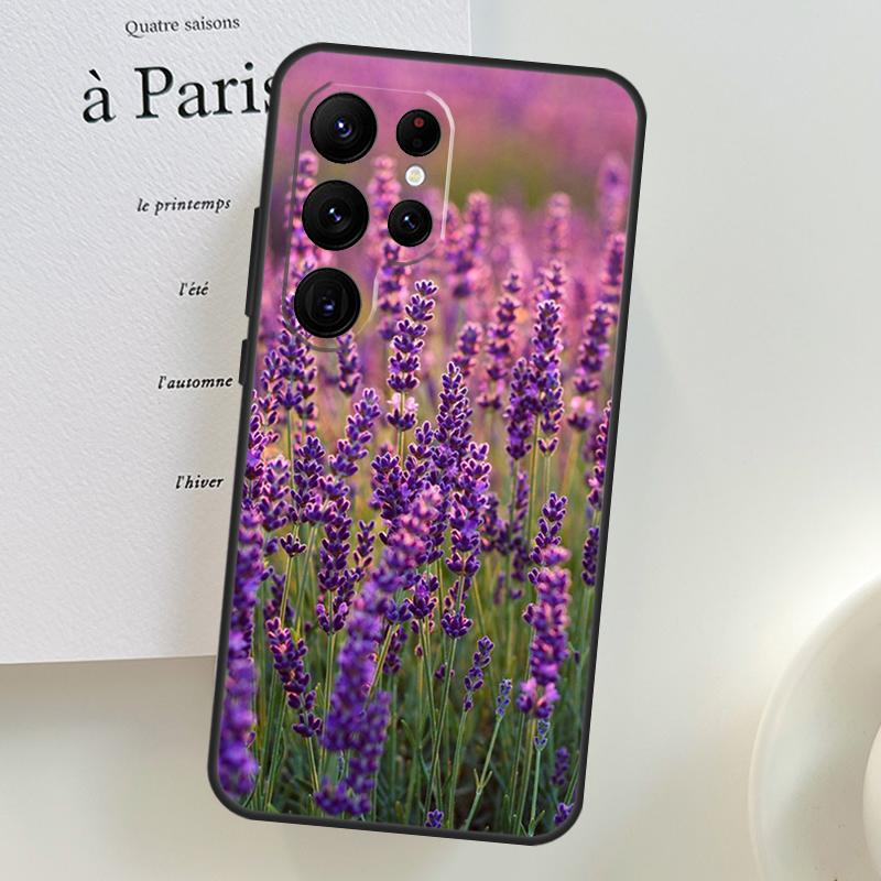 Чехол с цветами лавандового цвета для Samsung Galaxy S26 Ultra S25 S24 S23 S21 S22 Ultra S10 S20 Plus S25 FE