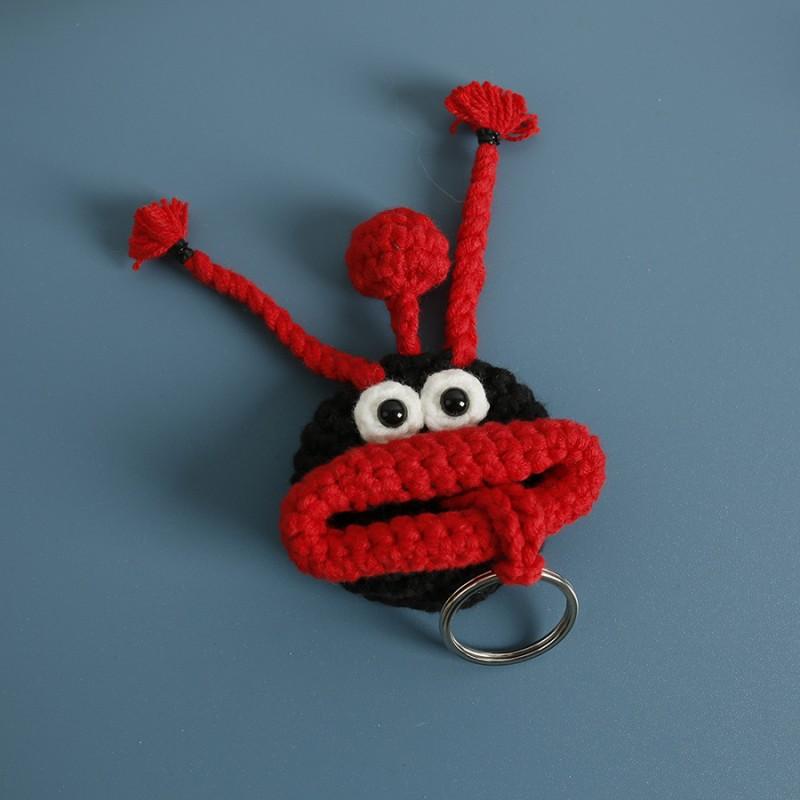 Забавные вязаные крючком брелоки Вязание Милая кукла с сосисочным ртом Держатель для ключей Полезная вязаная сумка для хранения Брелоки для автомобильных ключей Оптовая торговля