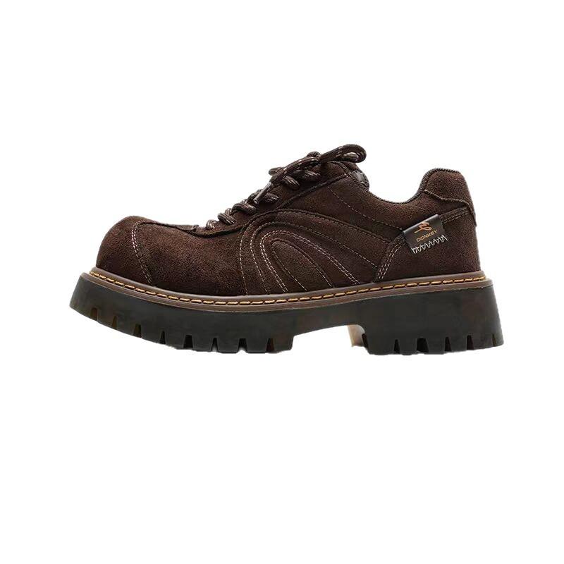 Универсальные туфли с большой головой, женские туфли на толстой подошве, увеличивающие рост, в стиле ретро, повседневная обувь