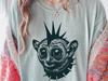 Punk Philippine Tarsier Mohawk T-Shirt Comfort Colors - Alt Primate Tee, Rocker Animal Shirt, Goth Tarsier with Spiked Collar, Weird Animal