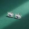 Creative Eye Shape S925 Silver Earring for Women's Simple Zircon Earrings Jewelry Anniversary Gift Sterling Silver Jewelry