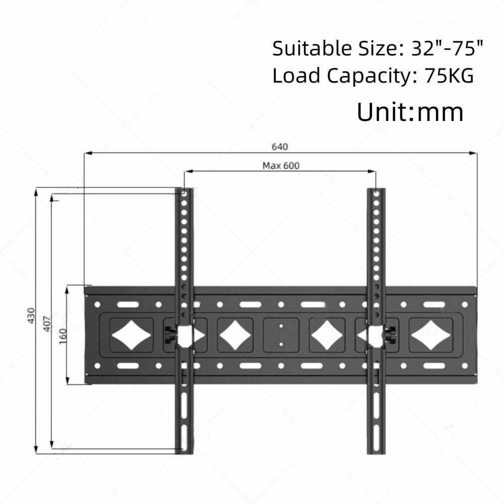 26-75 Inch Wall Mount Bracket Adjustable TV Stand Frame Universal TV Hanger  TV Support