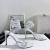 Summer Crystal Pendant Sandals Rhinestone High Heels 10cm Open Toe Women 'S Shoes Party Wedding Bridal Shoes Big Size 34 -43