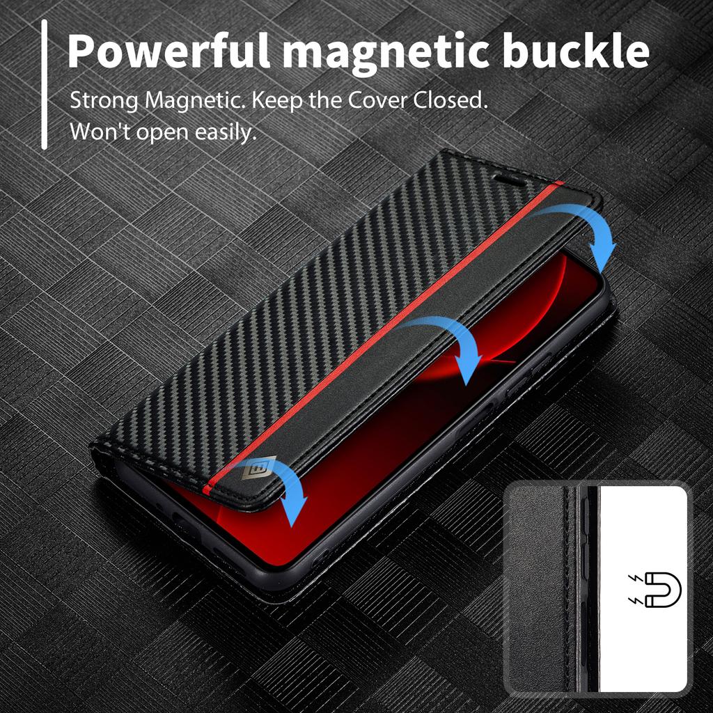 Чехол из кожи с карбоновым волокном для Xiaomi Mi 13T 14T 12T 11T Pro 13TPro 12TPro 11TPro 5G Бизнес-чехол-книжка с отделением для карт и кошельком