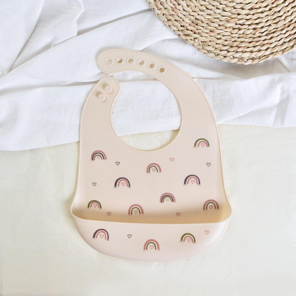 with Food Catcher Silicone Baby Bibs Soft Teething Drooling Bib For Girls Boys Toddlers