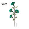 Decorative Garden Accent Red Flower Hummingbird Feeder with Ground Stake, Metal Bird Feeder, Easy Clean Nectar Watering Station for Outdoor Yard Lawn