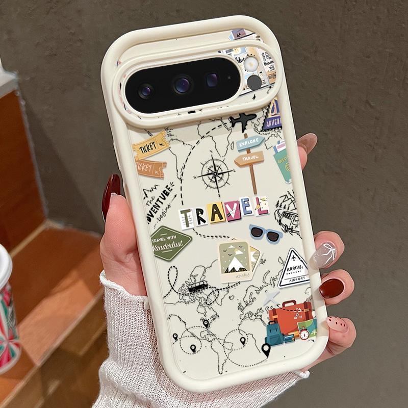 Чехол из ТПУ с рисунком карты путешествий для Google Pixel 10 8 7 Pro Pixel 9 Pro XL Противоударный Мягкий Силиконовый Чехол для Телефона для Google Pixel 8A