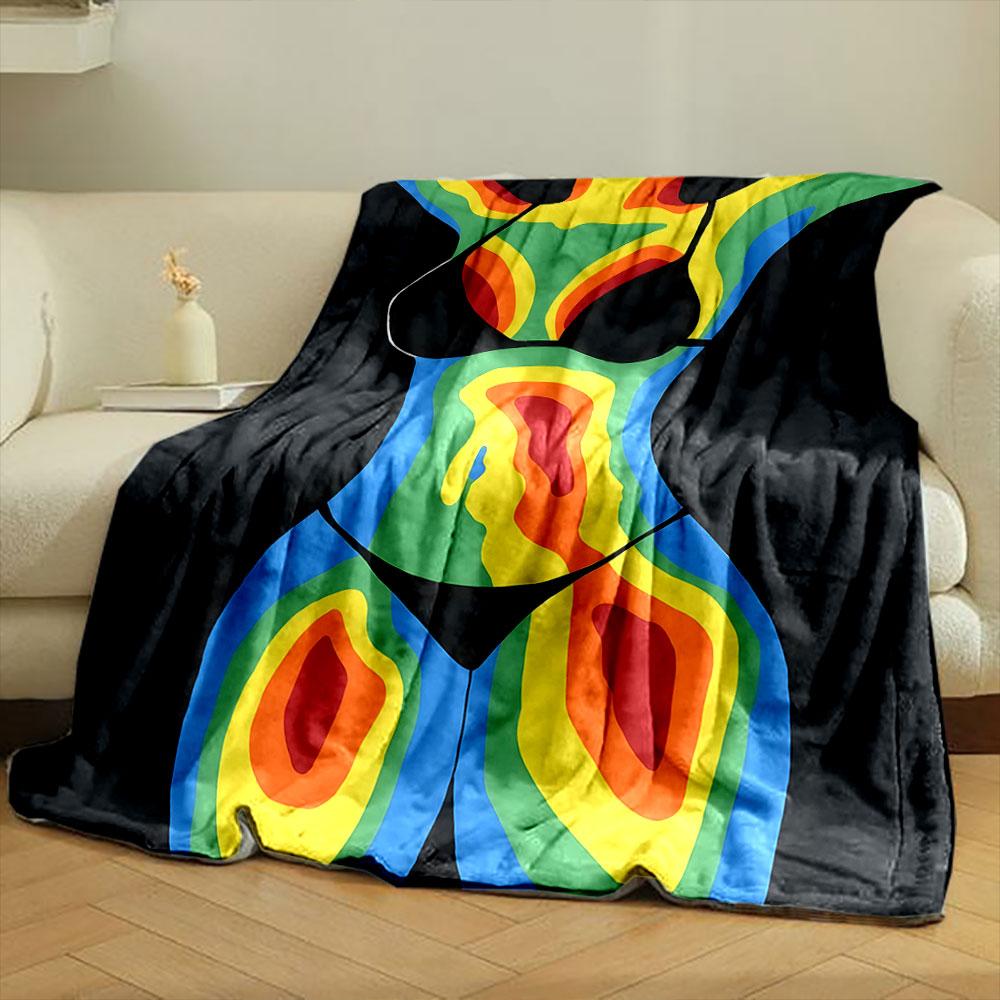 Thermal Imaging Body Print Blanket bedroom Blanket for Livingroom Couch lunch break Soft throw for Friend's festival Gift
