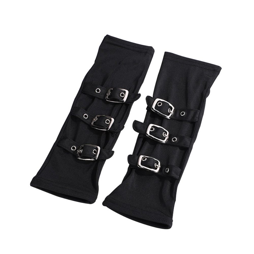 Cosplay Harajuku Punk Fingerless Gothic Wrist Mitten Eyelet Ribbon Half Finger Gloves Elbow Gloves