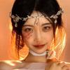 Exquisite Crystal Forehead Accessory Elegant Bride Shiny Hair Hoop Elf Rhinestone Headband  Wedding