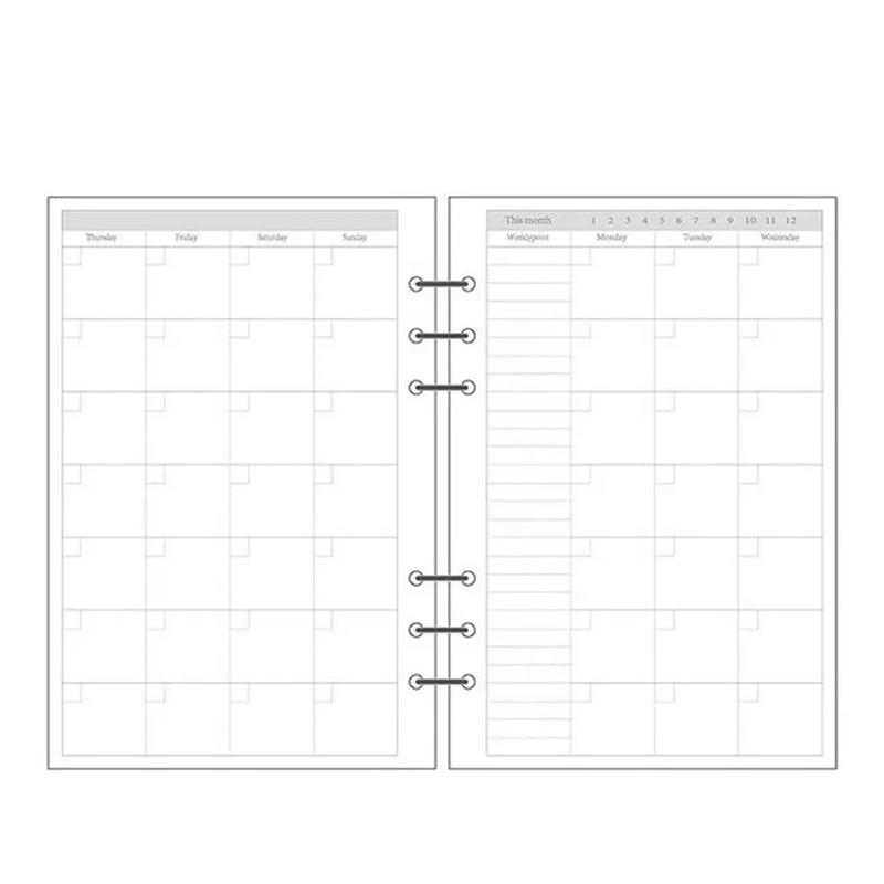 Fromthenon Милые сменные листы для Filofax Спиральный блокнот A5 A6 A7 Планер Цветная клетка Пустой Список дел Основная канцелярия Качество