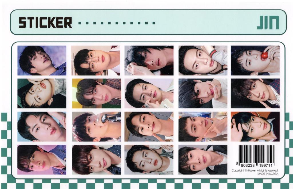 Настольный календарь JIN 2026–2027 с набором наклеек, спиральный тип подставки (Power Select, Мерч K-POP айдолов)