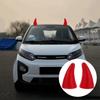 2pcs PVC Waterproof Car Sticker Stylish And Easy To Install Interesting Car Roof Decoration Red
