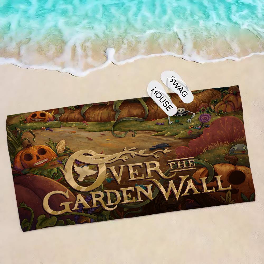 Cartoon O-Over the G-Garden W-Wall Microfiber Blanket Quick Drying Beach Oversized Printing Super Absorbent Pool Towel Blanket