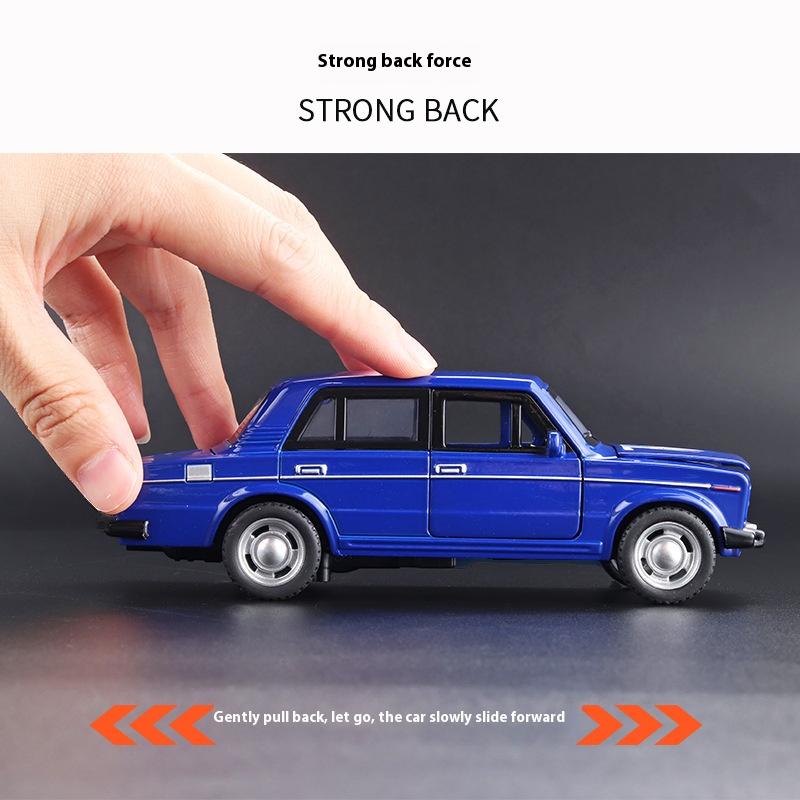 Diecast 1:32 LADA NIVA Jeep Alloy Retro Car Model Car Central Control Ornaments Sound and Light Toy Christmas Gifts for Children