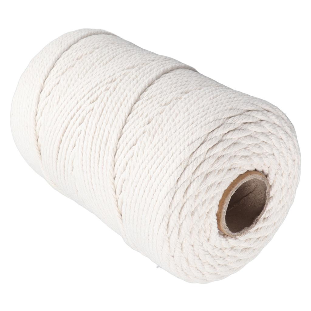 White Macrame Cord 4mmx21.9 Yards Macrame Rope Cotton Cord for Wall Hanging Plant Hangers Crafts