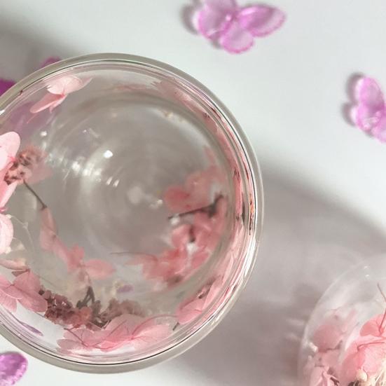 Кружка из стекла с двойными стенками с сухоцветами, термоизолированная кружка для эспрессо, термостойкое двухслойное стекло для дома, кухни, вечеринки