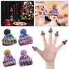 Christmas Tree Ornaments Wine Bottle Hat Yarn Knitted Finger Hat Red Wine Hat DIY Sewing Crafts