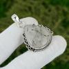 Anniversary Gift For Her Natural Black Rutile Gemstone Pendant 925 Silver