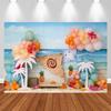 LS Summer Tropical Beach Balloons Backdrops Kids Baby Birthday Photography Child Photocall Boy Girl Surfboard Backgrounds