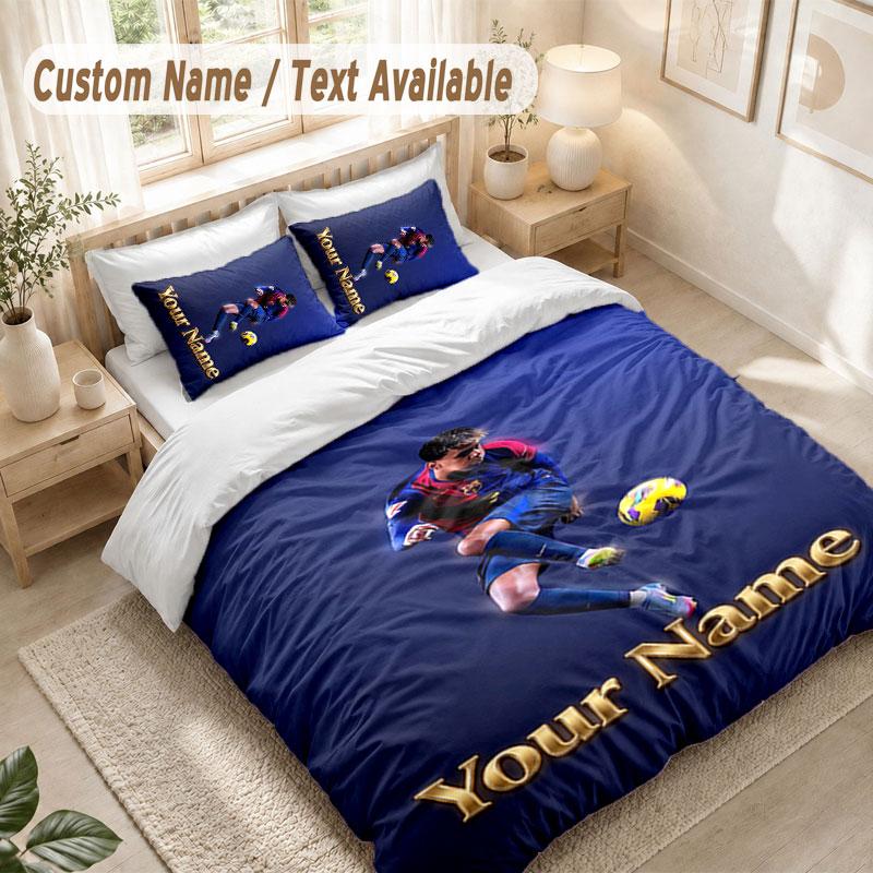 Custom Name Bedding Set 3 PiecesLamine Yamal Print Duvet Cover + 2 Pillowcases Soft Bed Decor