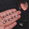 1Pcs Silver Color Zircon Small Cartilage Stud Moon Crown Cross Heart Snowflake Helix Piercing Tragus Stud Earring