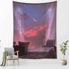 Sunset Window Scenery Tapestry Wall Hanging Bohemian Modern Landscape Art Dormitory Living Room Home Decor