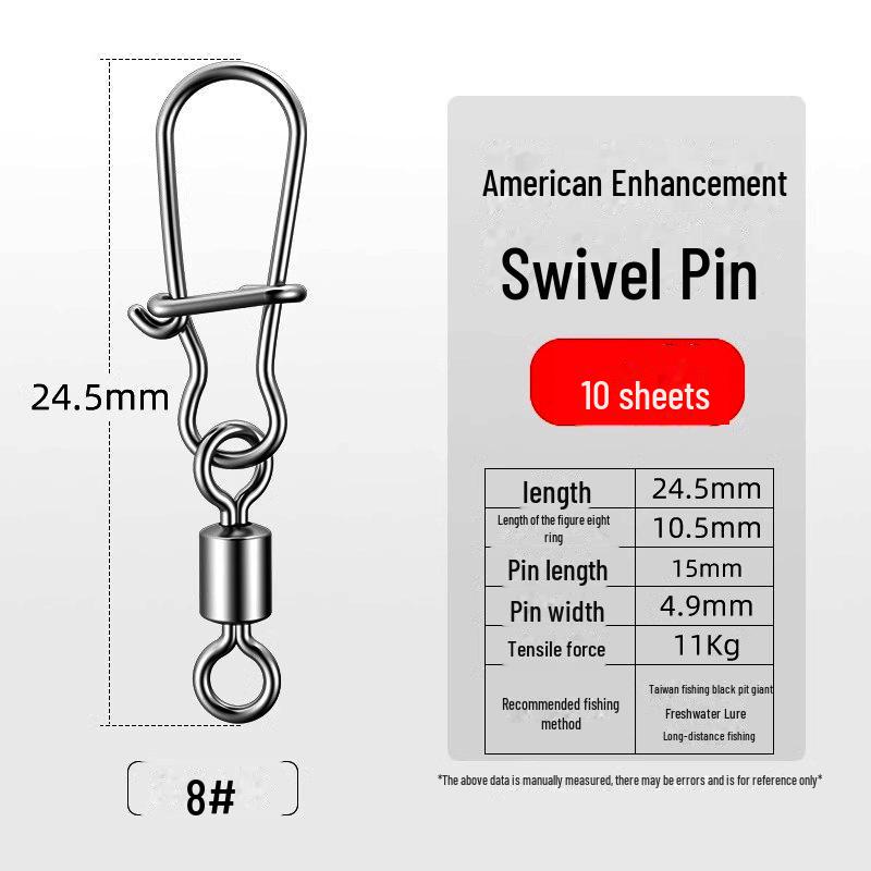 Lure Pin 8-Shaped Ring: American-Style Strong Tensile Fishing Connector.