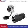 Black LP20 Solar Waterproof 14-Pin Aviation Plug Connector with Partitioned Four-Hole Flange