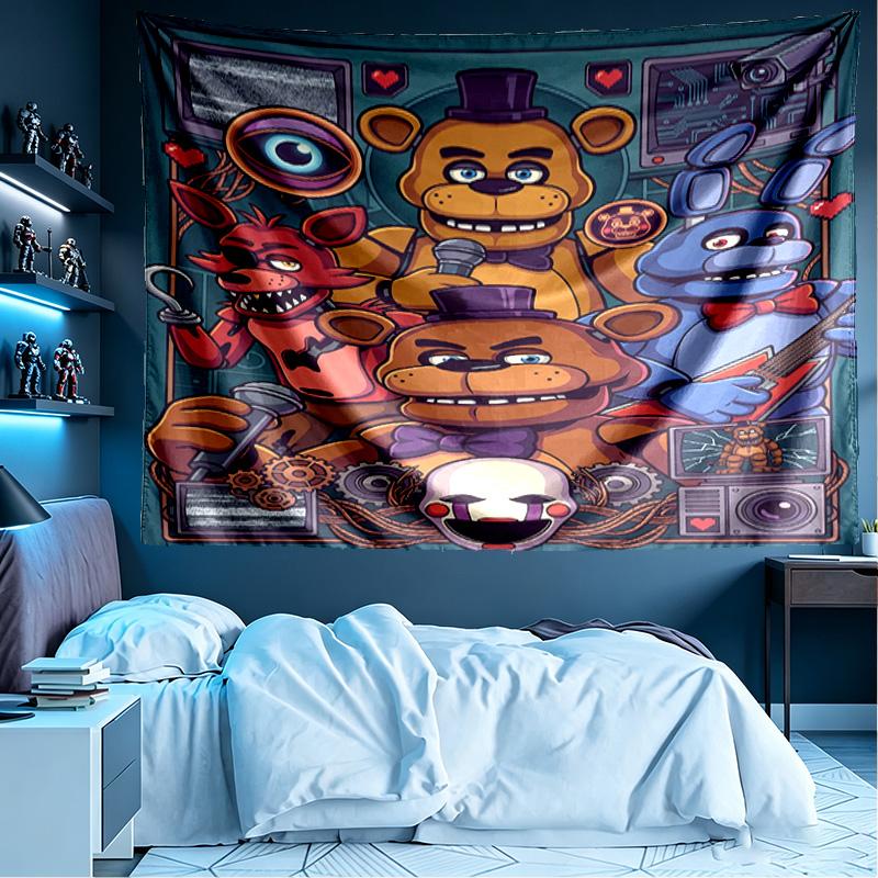 Гобелен с принтом Five Nights at Freddy's, легкое настенное панно, для спальни, общежития, гостиной, домашнего декора, подарок на день рождения, Рождество для друзей