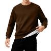 Men's Round Neck Fleece-Lined Thick Solid Color Sweatshirt