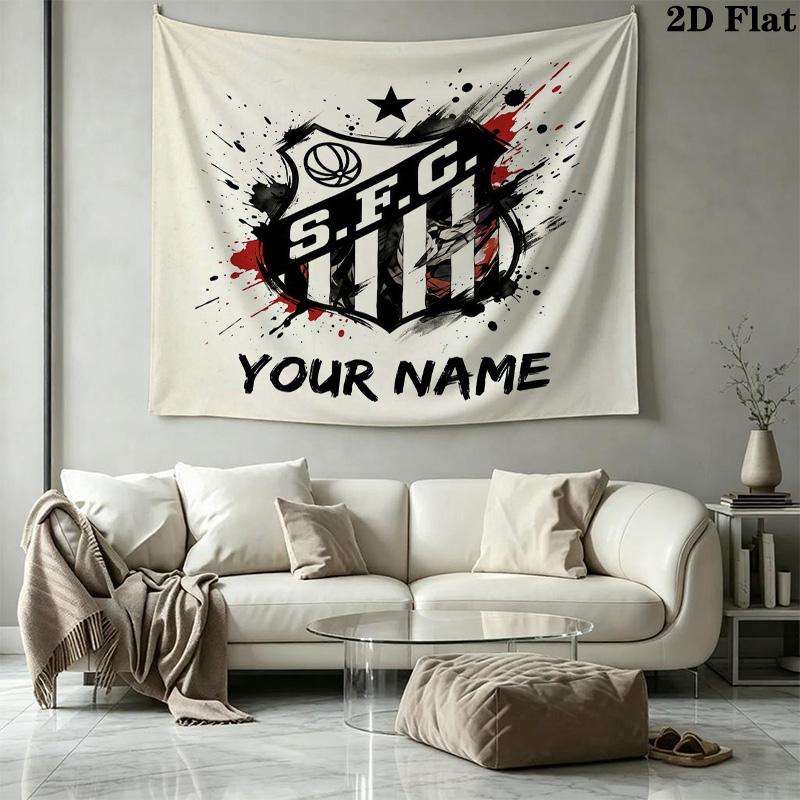 Custom Name Santos FCPrinted Tapestry – Wall Hanging for Bedrooms, Dorms, and Home Decor