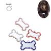 Pet Diamond Edge Dogs Tag Bone Shaped Anti Loss Jewelry Metal Pink Pendant Blue
