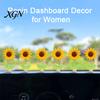 Interior Aesthetic Accessories 5Pcs Wobble Sunflower Car Dashboard Decor, Resin Spring Flower Ornament Cute Office Desk Decorations with Non
