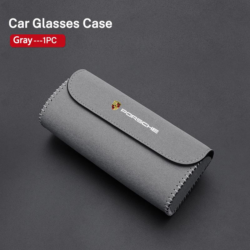 Замшевый Автомобильный Козырек Чехол для Очков Контейнер для Хранения Солнцезащитных Очков Держатель Для Porsche Cayenne Panamera Macan 911 718 Cayman Taycan Boxster
