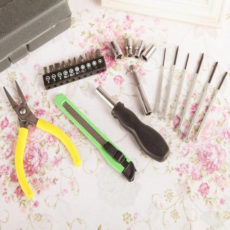 24PCS бытовой многофункциональный ящик для инструментов набор инструментов набор инструментов пластиковый комбинированный ящик для инструментов