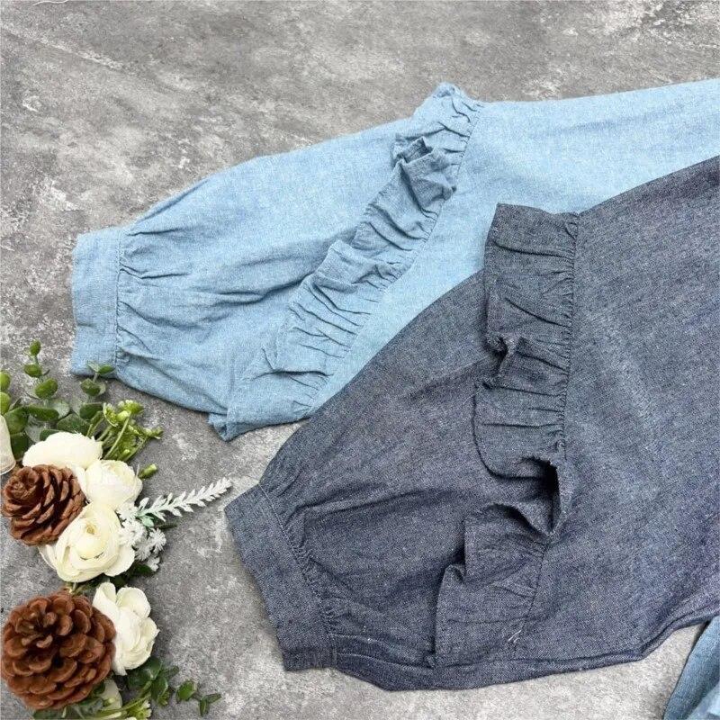 Johnature Японская женская рубашка Mori с кружевным кукольным воротником и длинными рукавами, осенние свободные винтажные топы