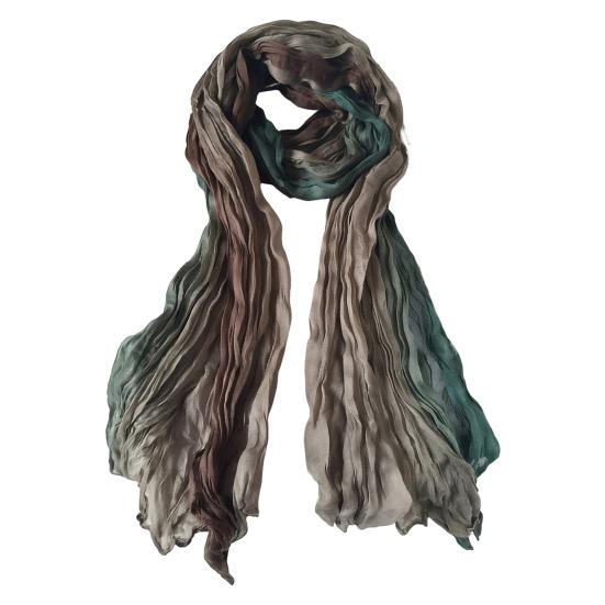 Women Scarf Autumn Winter Tie-Dye Scarf Soft Smooth Texture All-Weather Shawl Versatile Outdoor Accessory